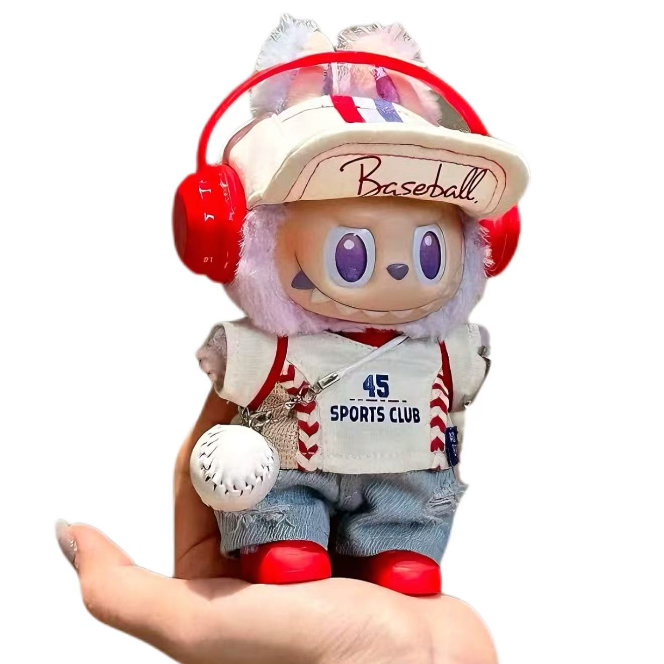 Labubu Doll Baseball Costume Set (7-Piece with Bat) – 24H Fast Shipping