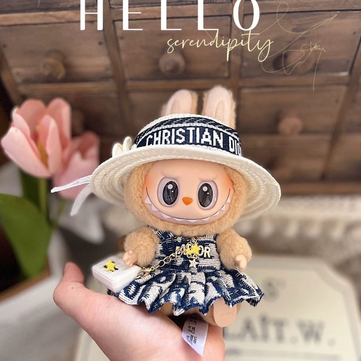 1st/2nd/3rd Gen Universal Labubu Sitting Party Outfit - 17cm Doll Chanel-Style Fashion Clothes (Outfit Only)
