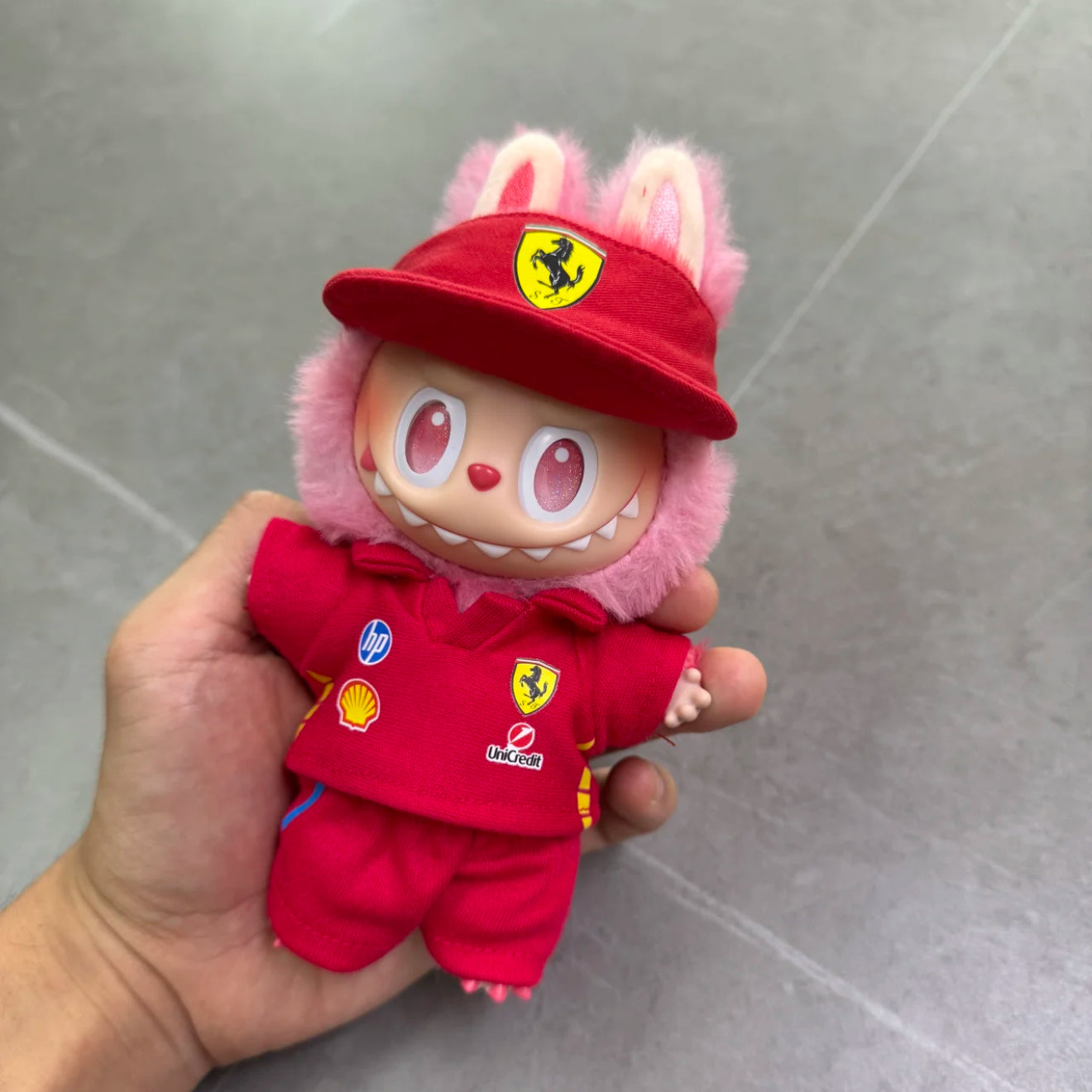 FR Labubu F1 Racing Suit 3-Piece Set - Ferrari Team Inspired (Hat+Jersey+Pants) - Collector's Edition