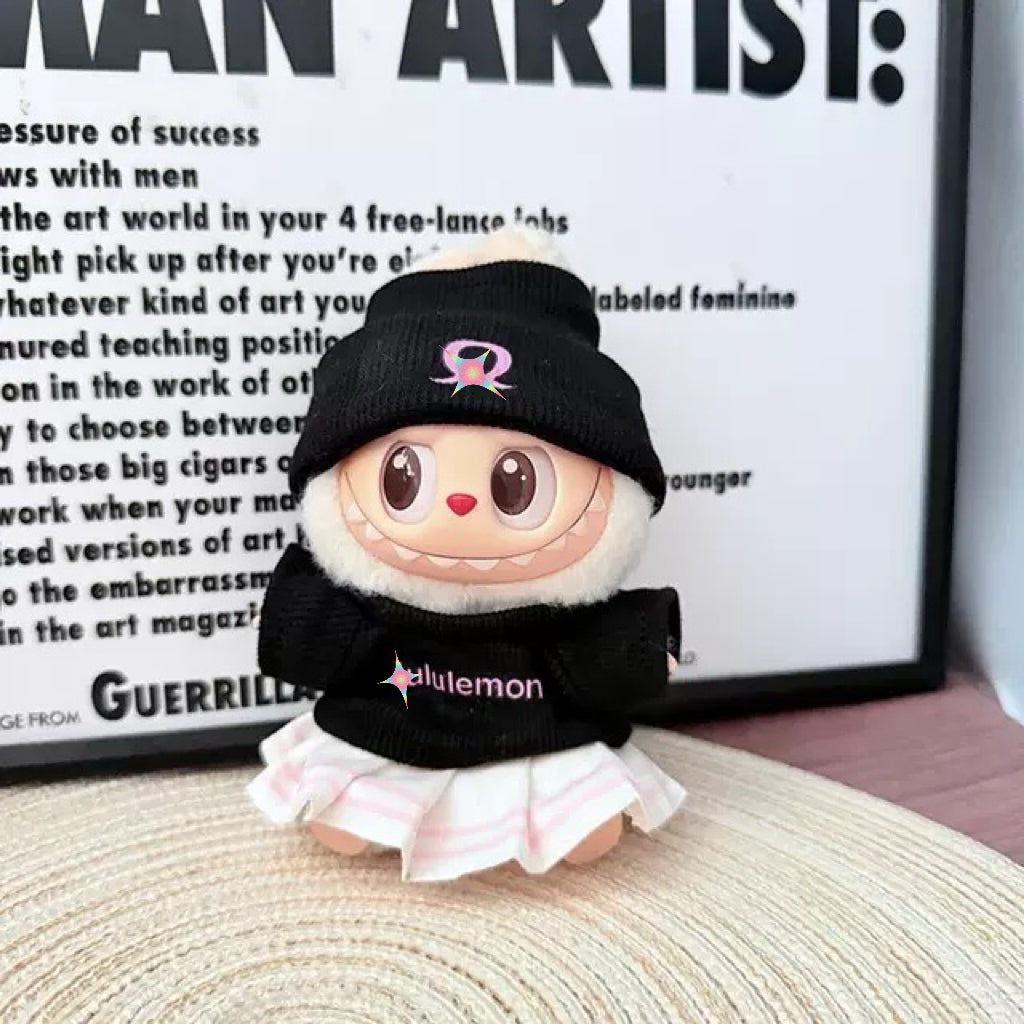 Labubu Doll Clothes Outfit Set (1st/2nd/3rd Gen) - Keychain Compatible Fitness Sportswear Costume for Pullip Blythe Dolls
