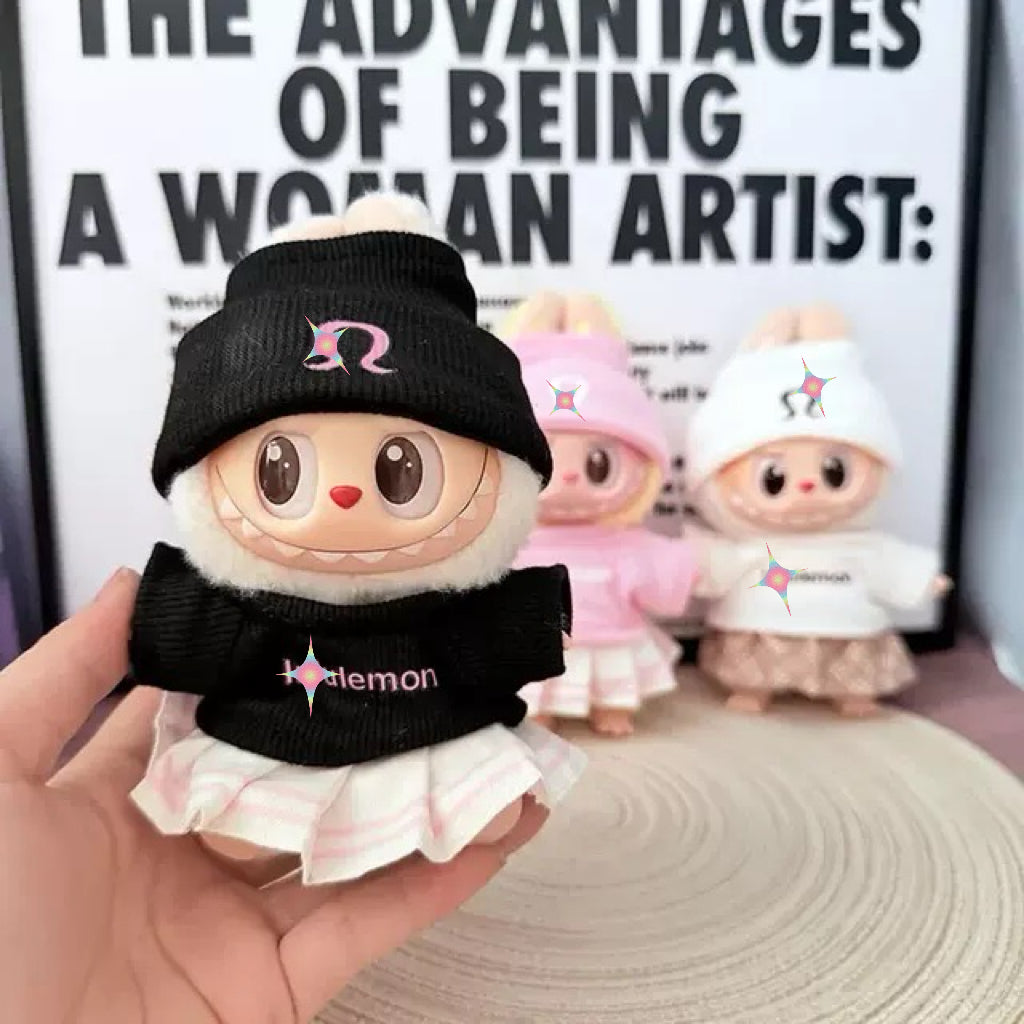 Labubu Doll Clothes Outfit Set (1st/2nd/3rd Gen) - Keychain Compatible Fitness Sportswear Costume for Pullip Blythe Dolls