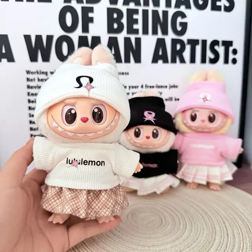Labubu Doll Clothes Outfit Set (1st/2nd/3rd Gen) - Keychain Compatible Fitness Sportswear Costume for Pullip Blythe Dolls