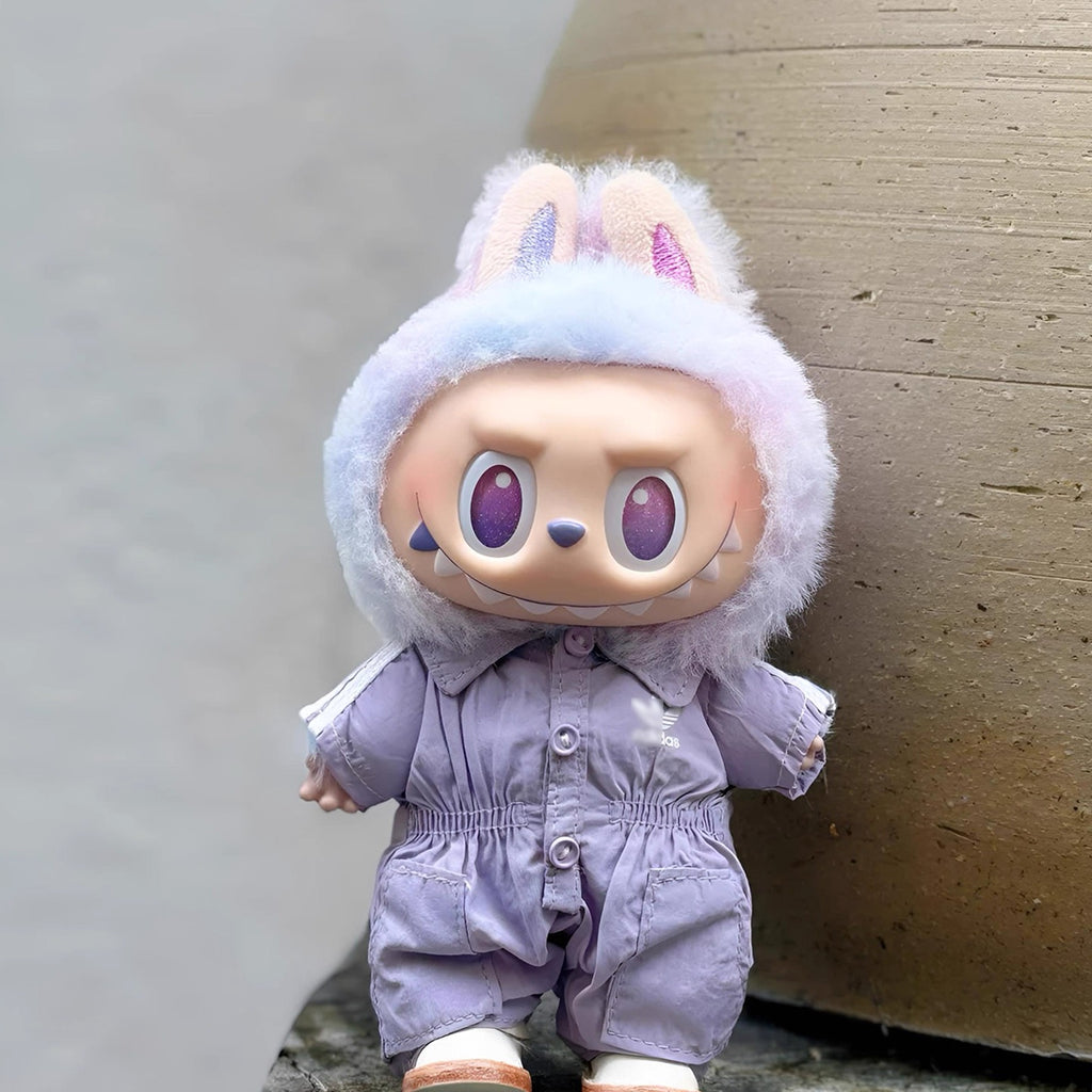 Labubu Vinyl Doll Outfit Set - Party & Lucky Costumes for Standing/Sitting Pose Figures (17cm Universal Clothes for Blind Box Collectibles)