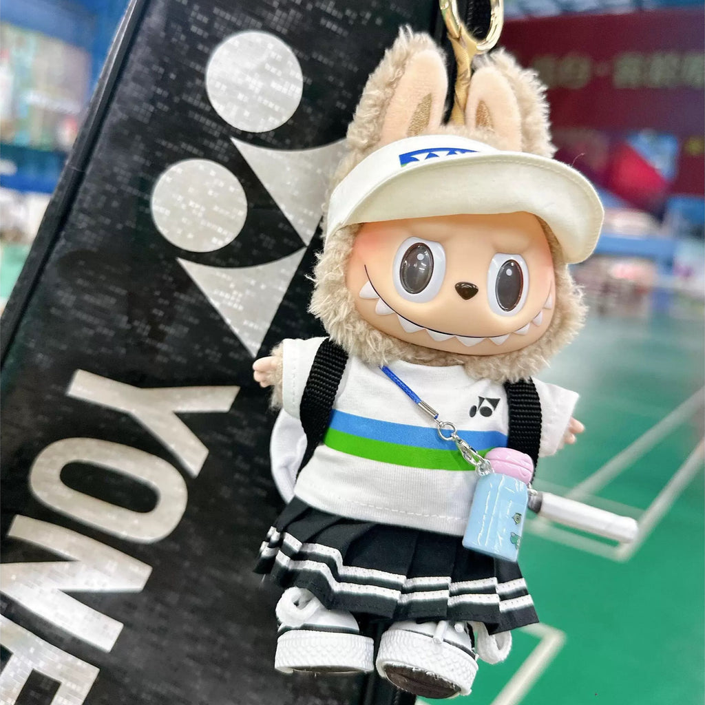 Labubu Badminton Costume Set  17cm Plush Doll Outfits