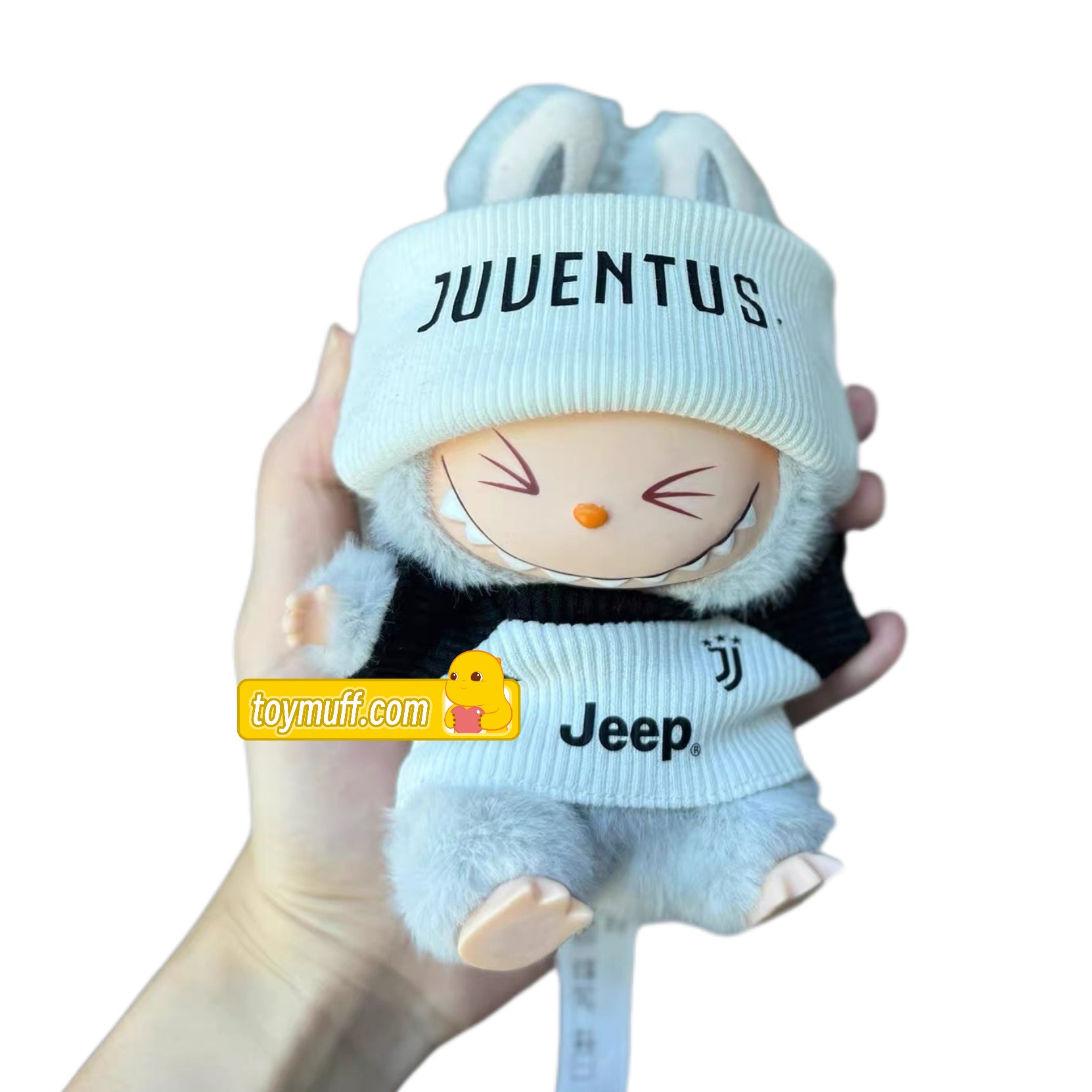 Labubu JuventusFootballClubS.P.A white-black Jersey – Player-Customizable