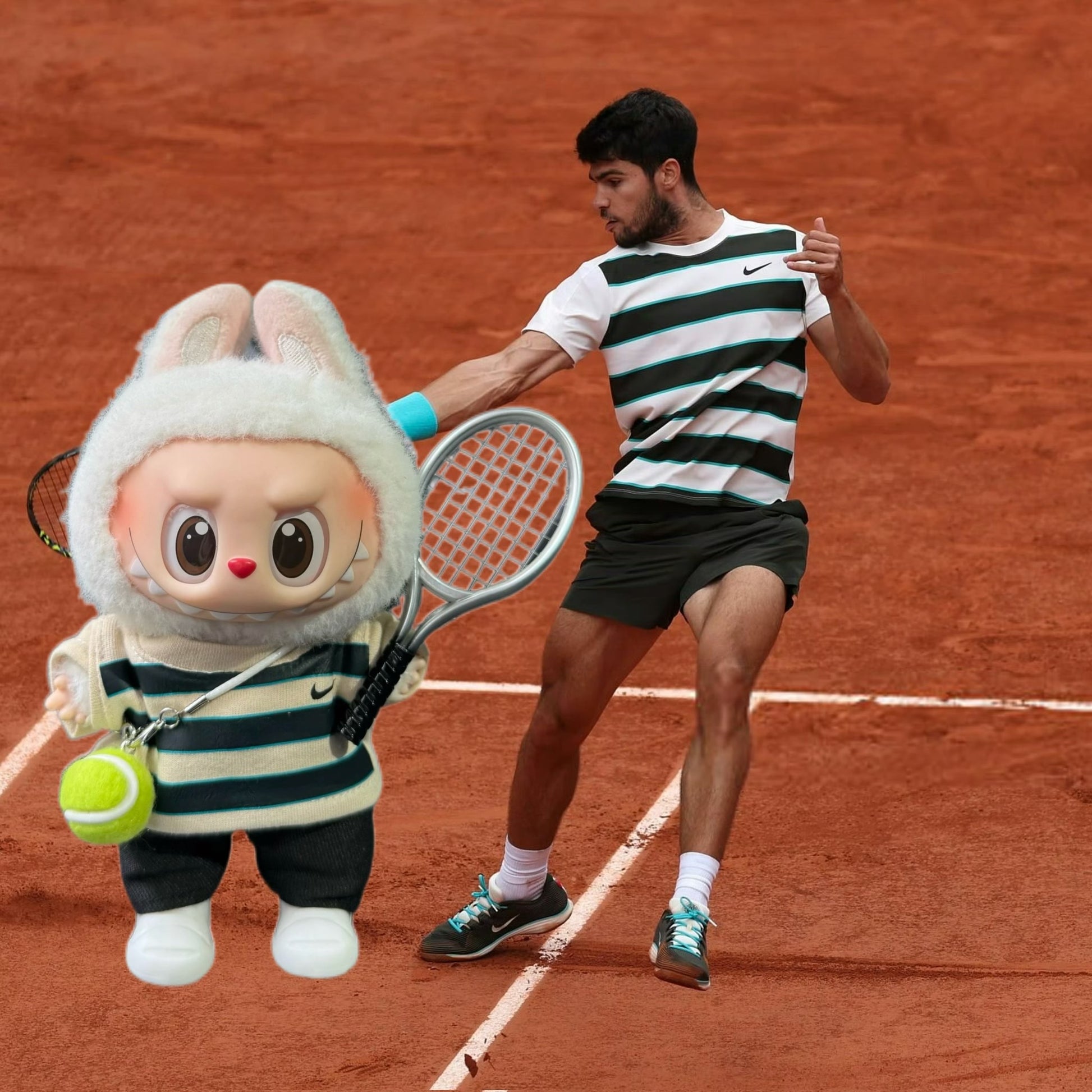 Labubu French Open Champion Alcaraz-Inspired striped Tennis Set DZQY