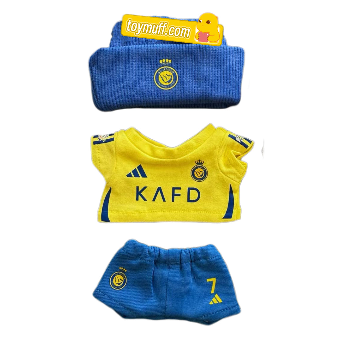 Labubu Al Nassr FC CR7 RONALDO yellow/blue Jersey – Player-Customizable