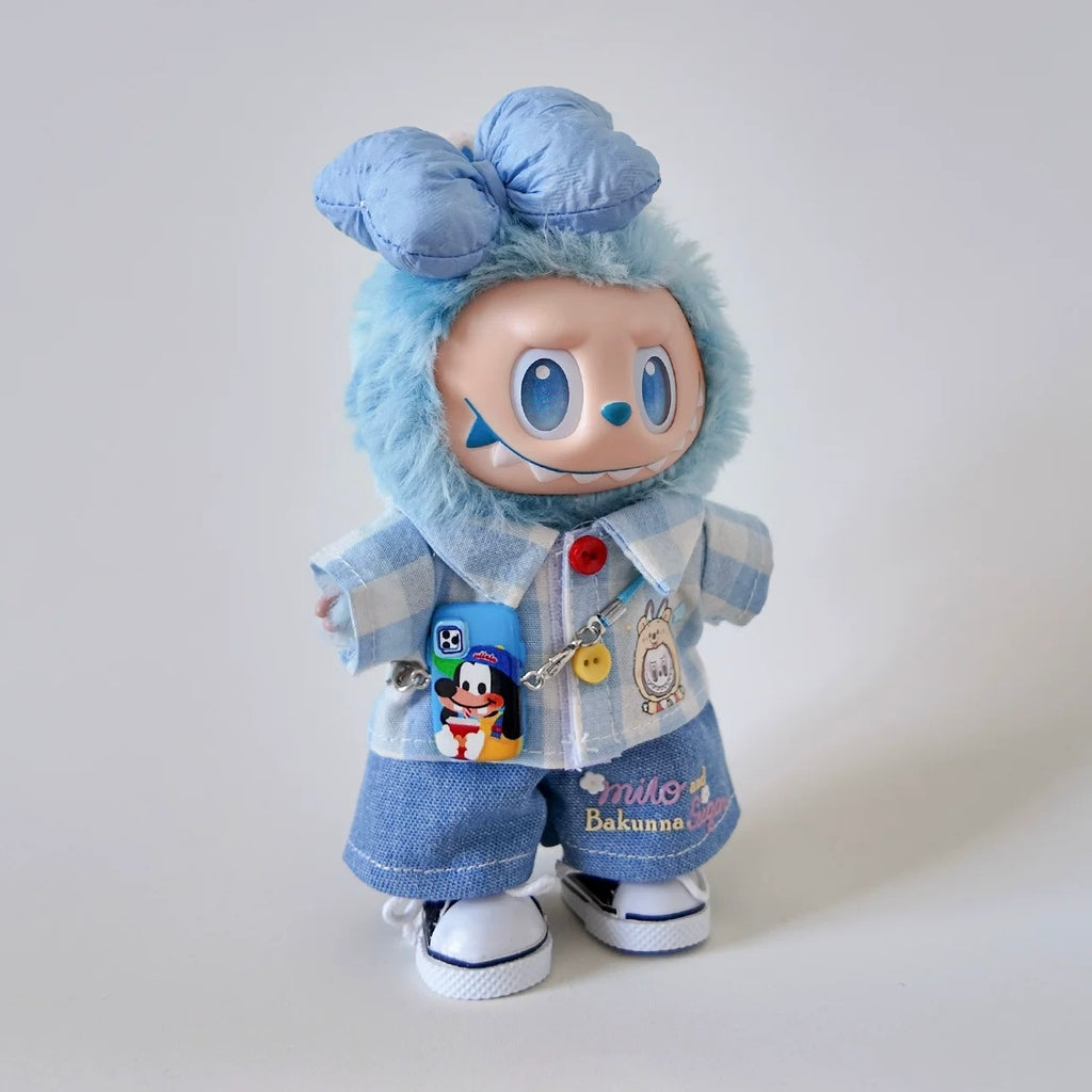 Labubu Adorable Baby Blue Chic Shirt Set- FS02