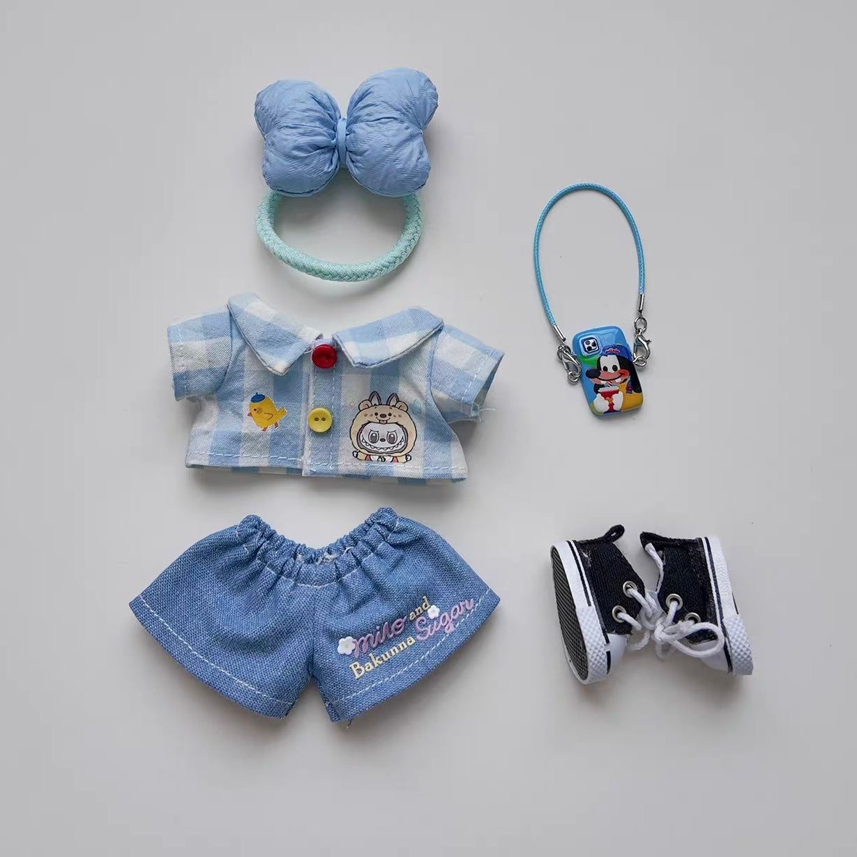 Labubu Adorable Baby Blue Chic Shirt Set- FS02