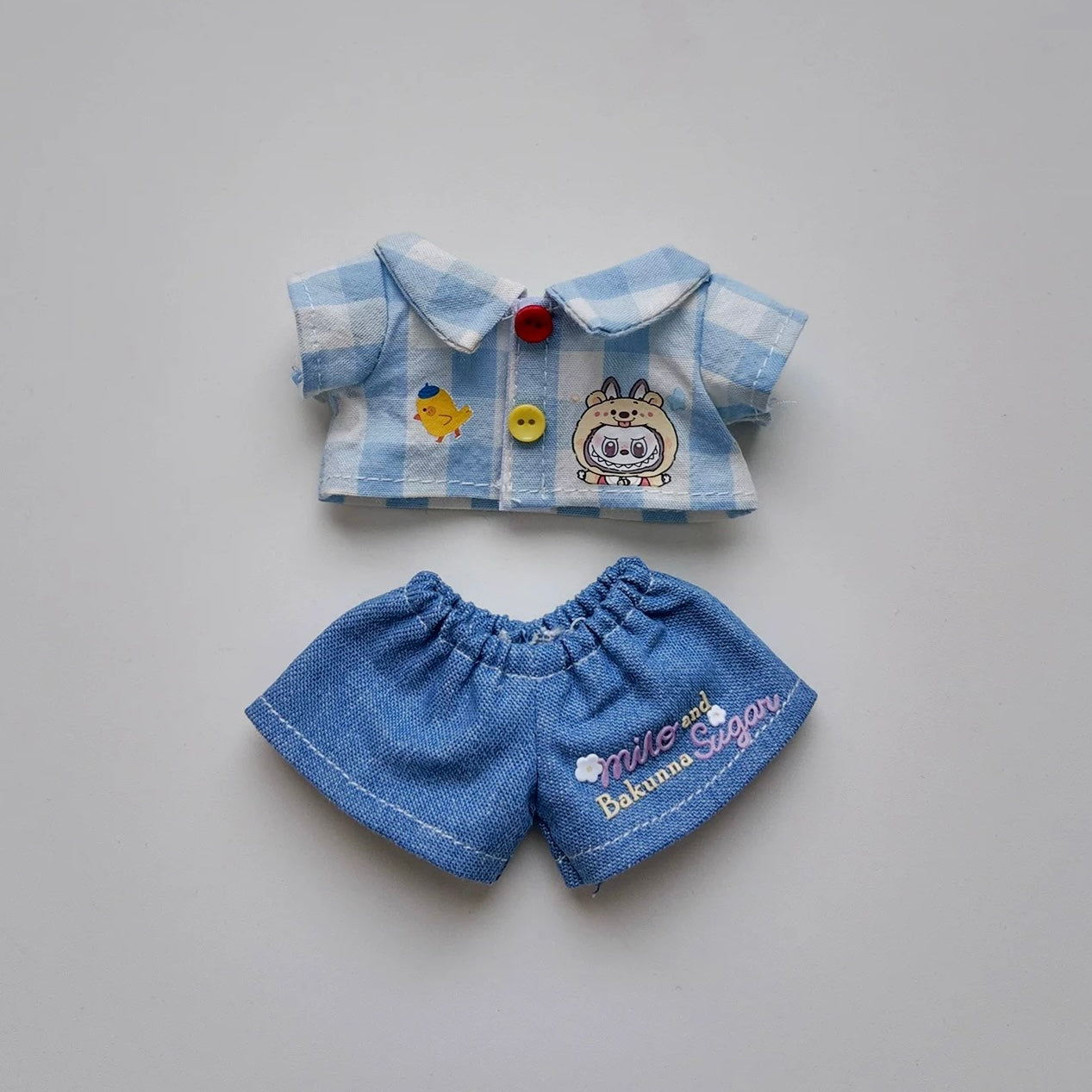 Labubu Adorable Baby Blue Chic Shirt Set- FS02