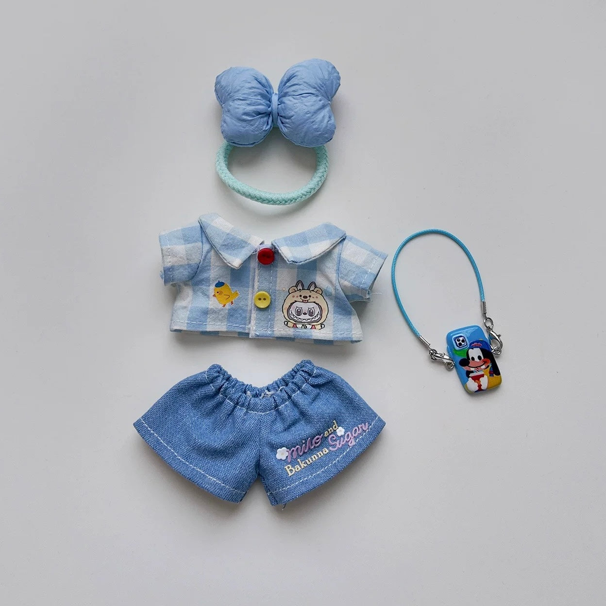 Labubu Adorable Baby Blue Chic Shirt Set- FS02
