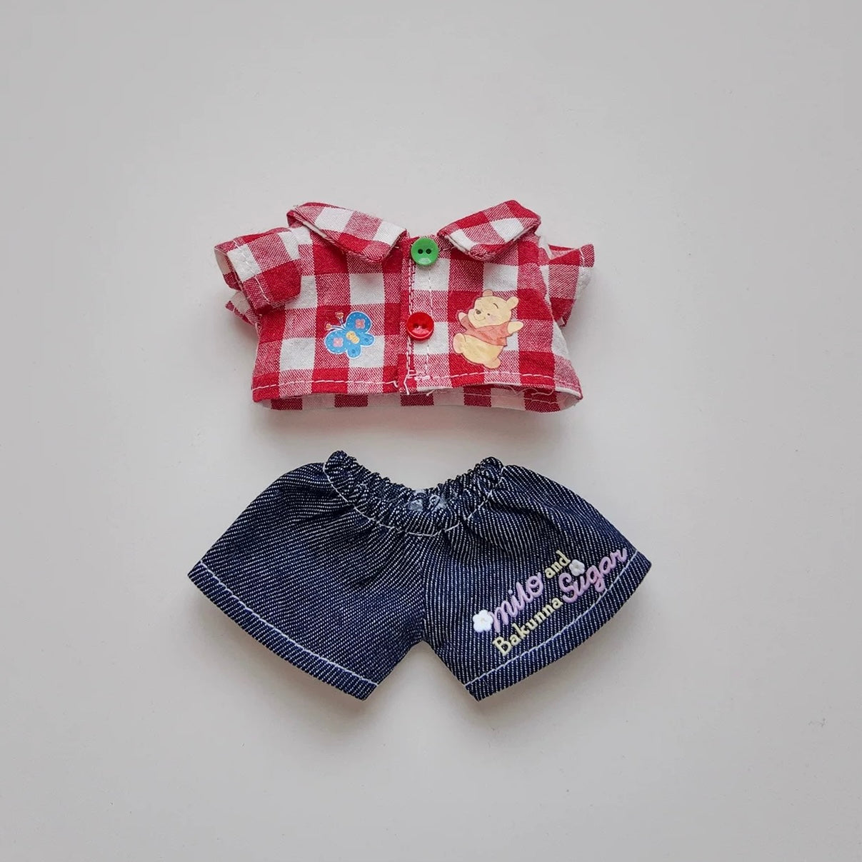 Labubu Red Plaid Shirt Set- FS01