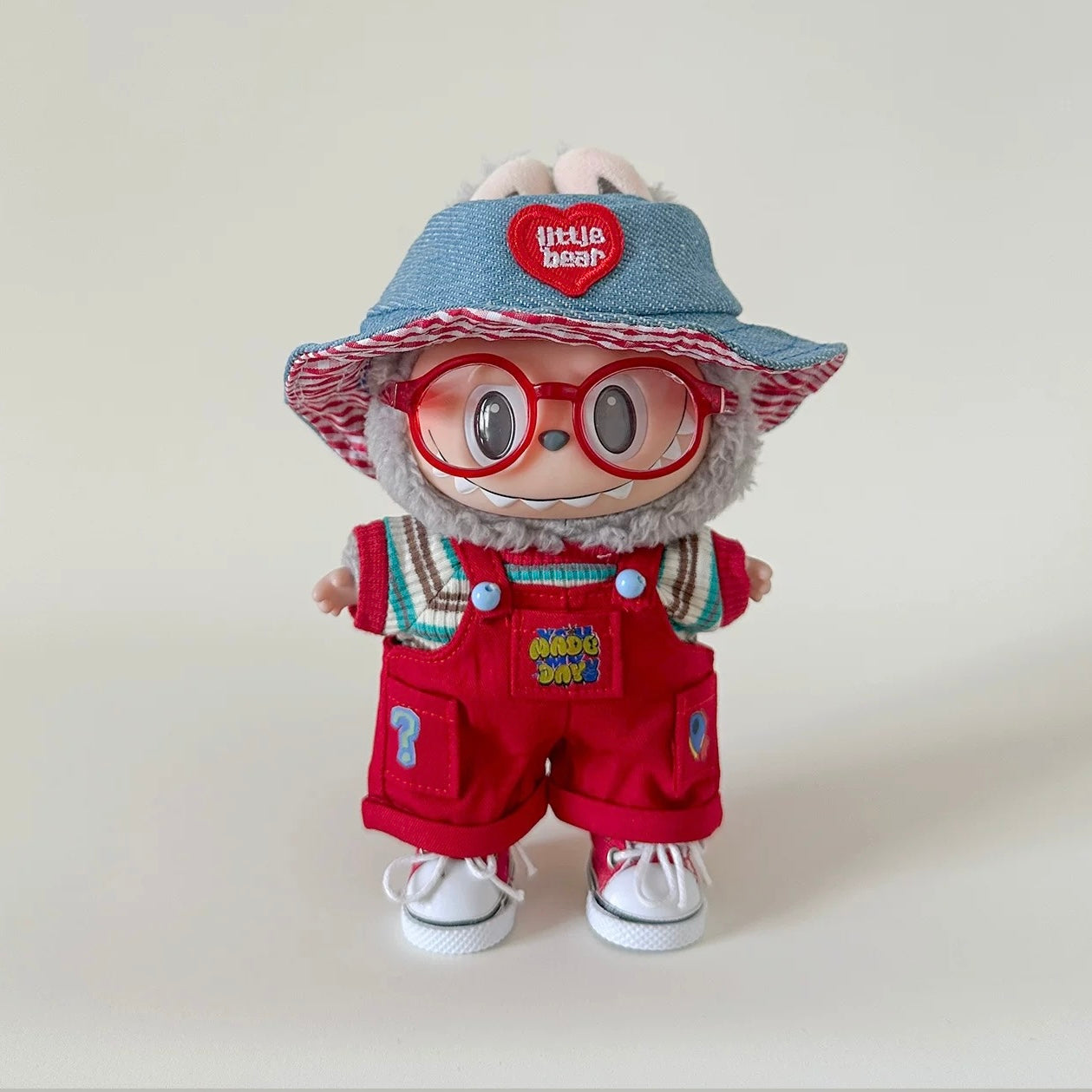 Labubu cute cherry red overalls set / 5pieces - FS06