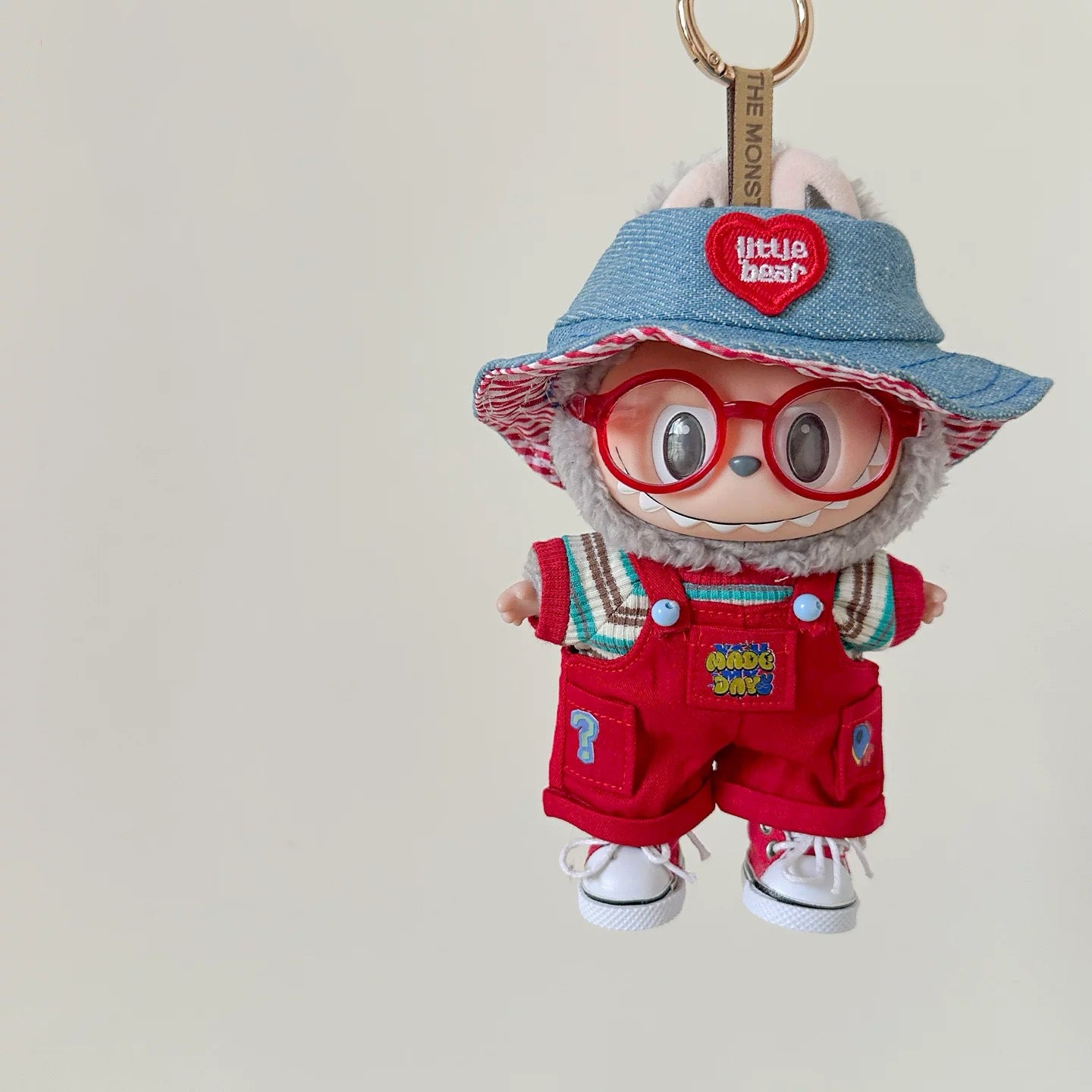 Labubu cute cherry red overalls set / 5pieces - FS06