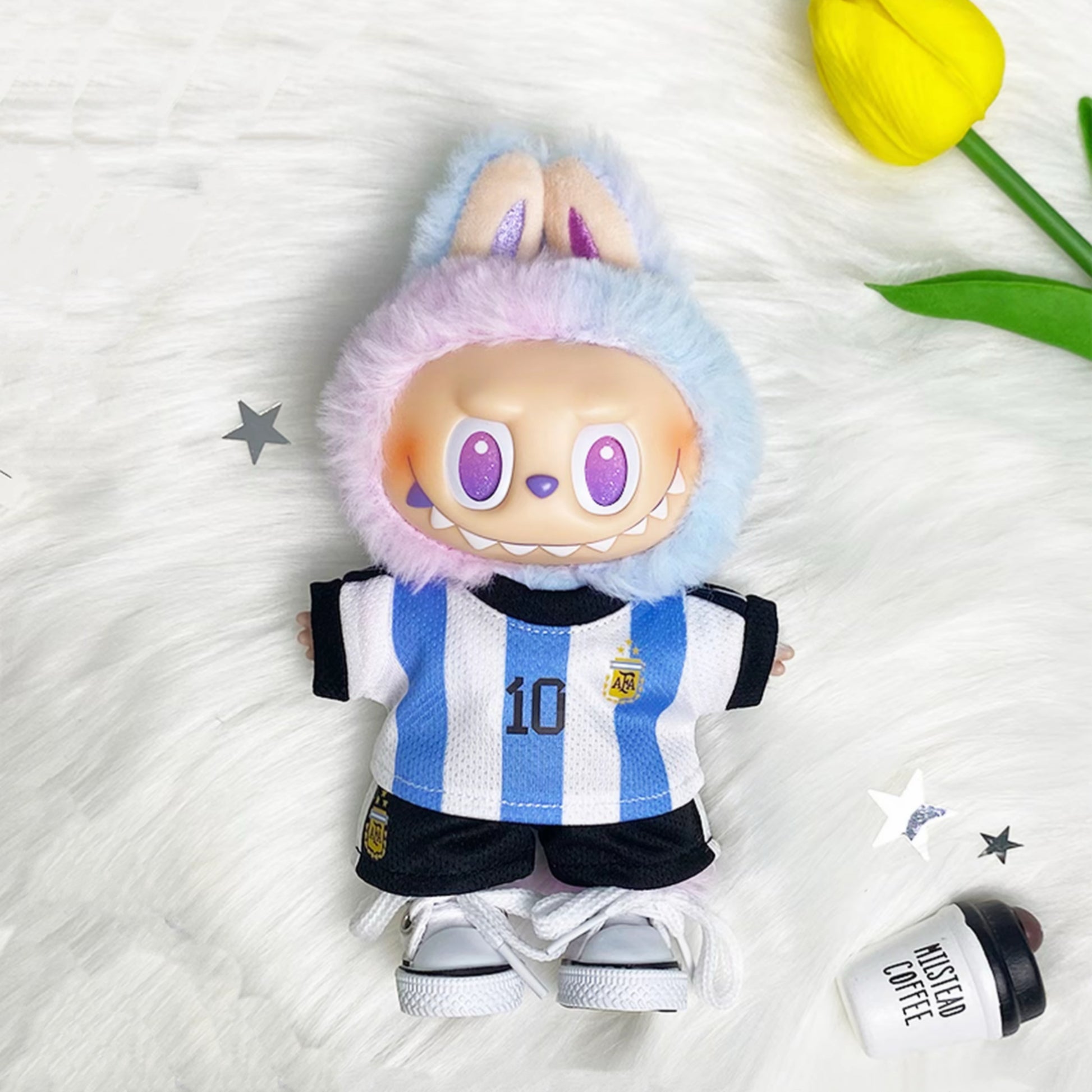 Labubu Argentina jersey #10 Lionel Messi jersey Set - Blue & White Stripes