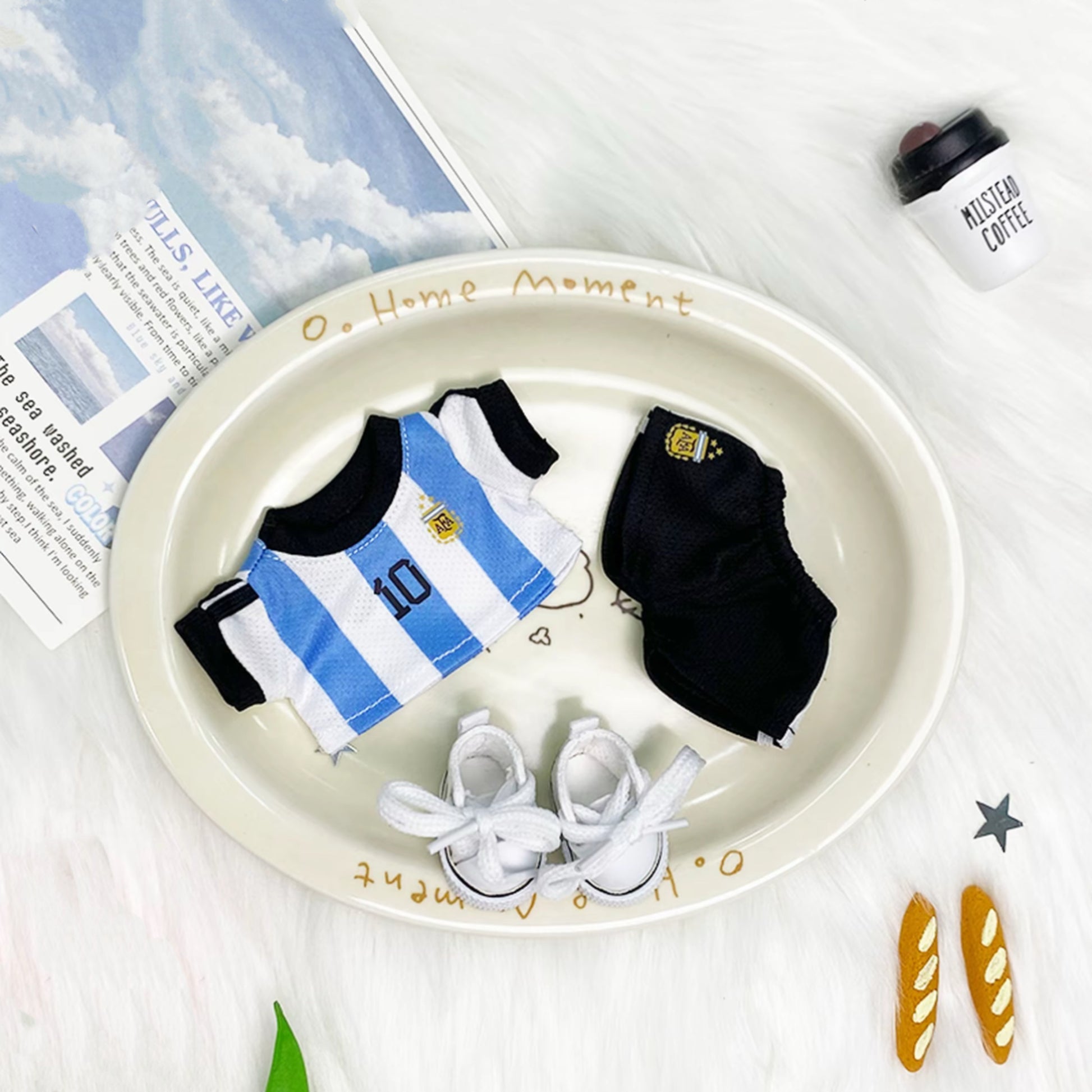 Labubu Argentina jersey #10 Lionel Messi jersey Set - Blue & White Stripes