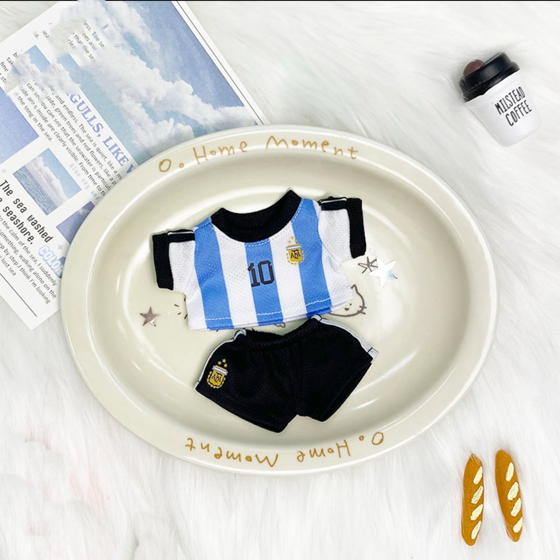 Labubu Argentina jersey #10 Lionel Messi jersey Set - Blue & White Stripes